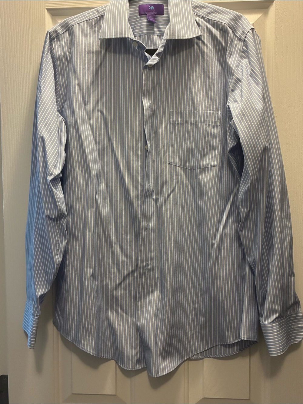 Egara Blue and White Striped Dress Shirt